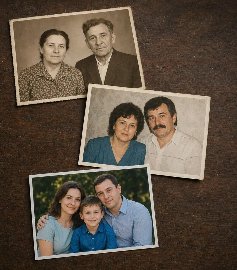 Отдельные фотографии членов семьи до объединения